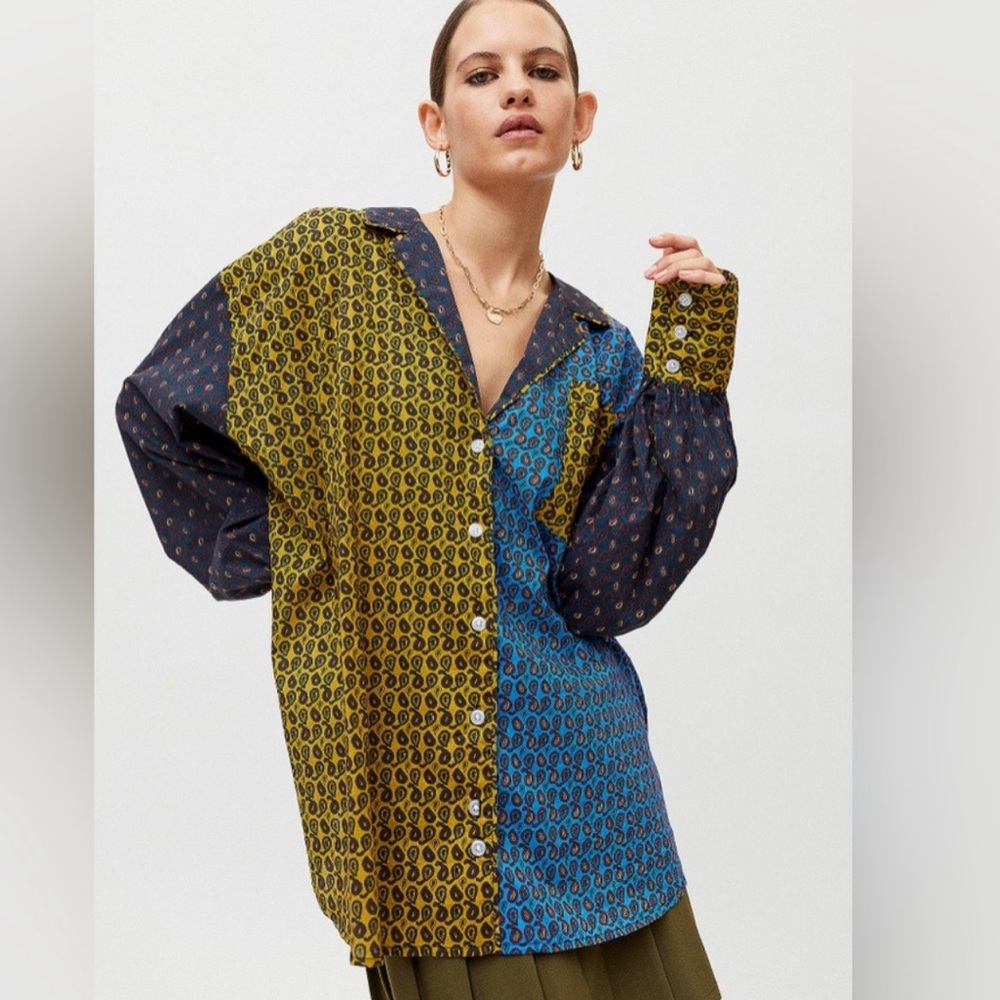 Urban Outfitters | Penny PJ Mix Media Top Oversized XS